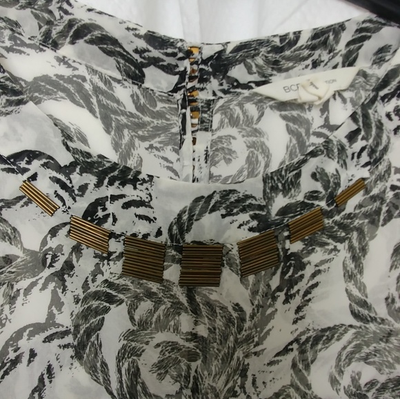 BCBGGeneration small black/white rope print blouse - Picture 2 of 6